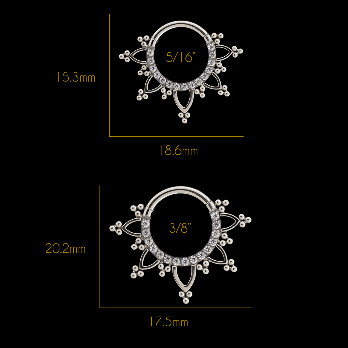 Evangeline - 16G Titanium Hinged Ring | Body Jewelry | Wiccan Center