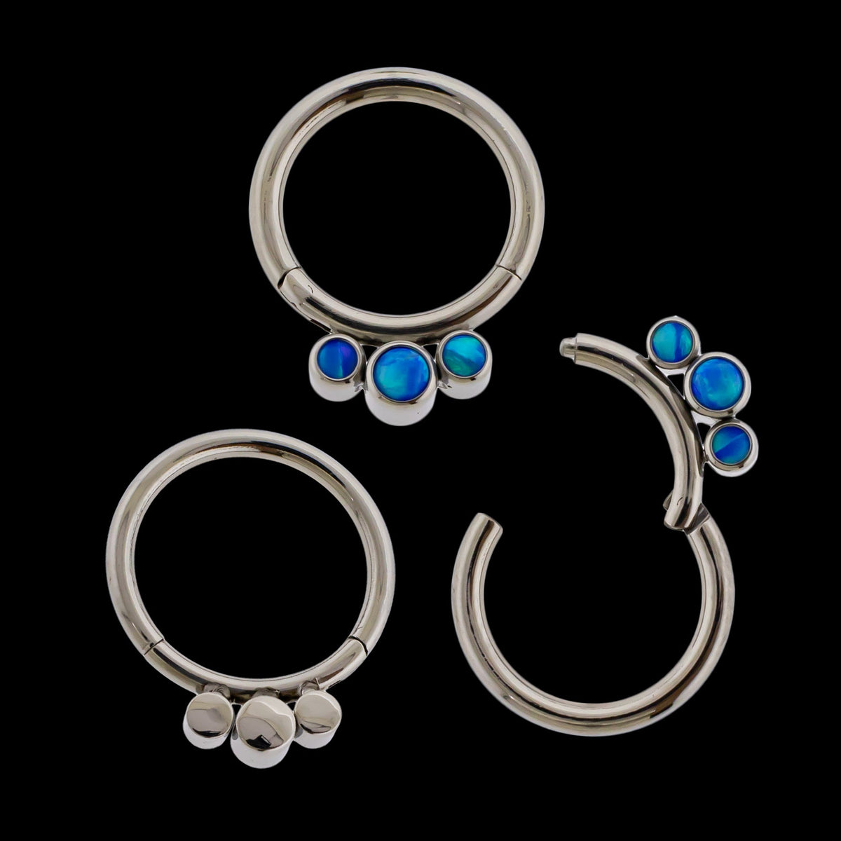 Astoria - 16G Opal Titanium Hinged Ring | Body Jewelry | Wiccan Center