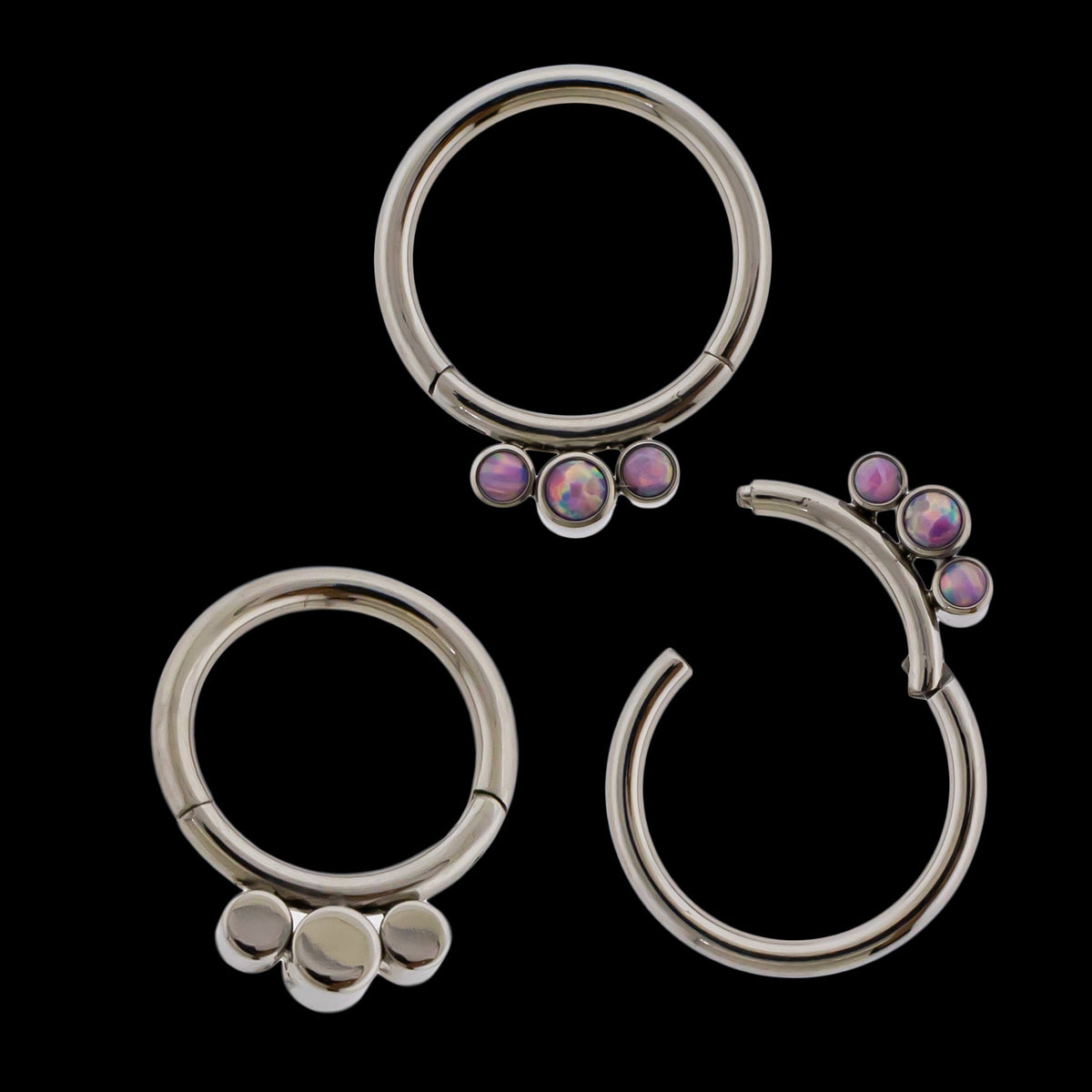 Astoria - 16G Opal Titanium Hinged Ring | Body Jewelry | Wiccan Center
