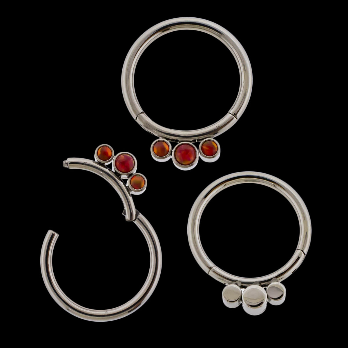 Astoria - 16G Opal Titanium Hinged Ring | Body Jewelry | Wiccan Center