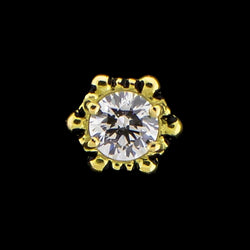Amalia - 18KT Gold Threadless End | Threadless End | Wiccan Center