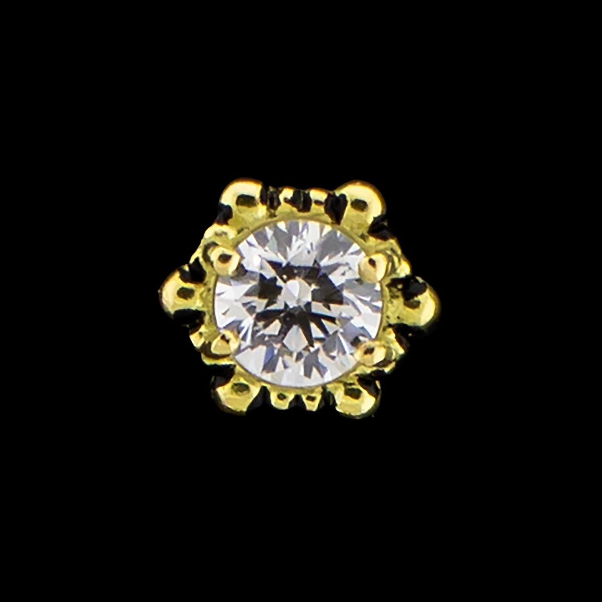 Amalia - 18KT Gold Threadless End | Threadless End | Wiccan Center