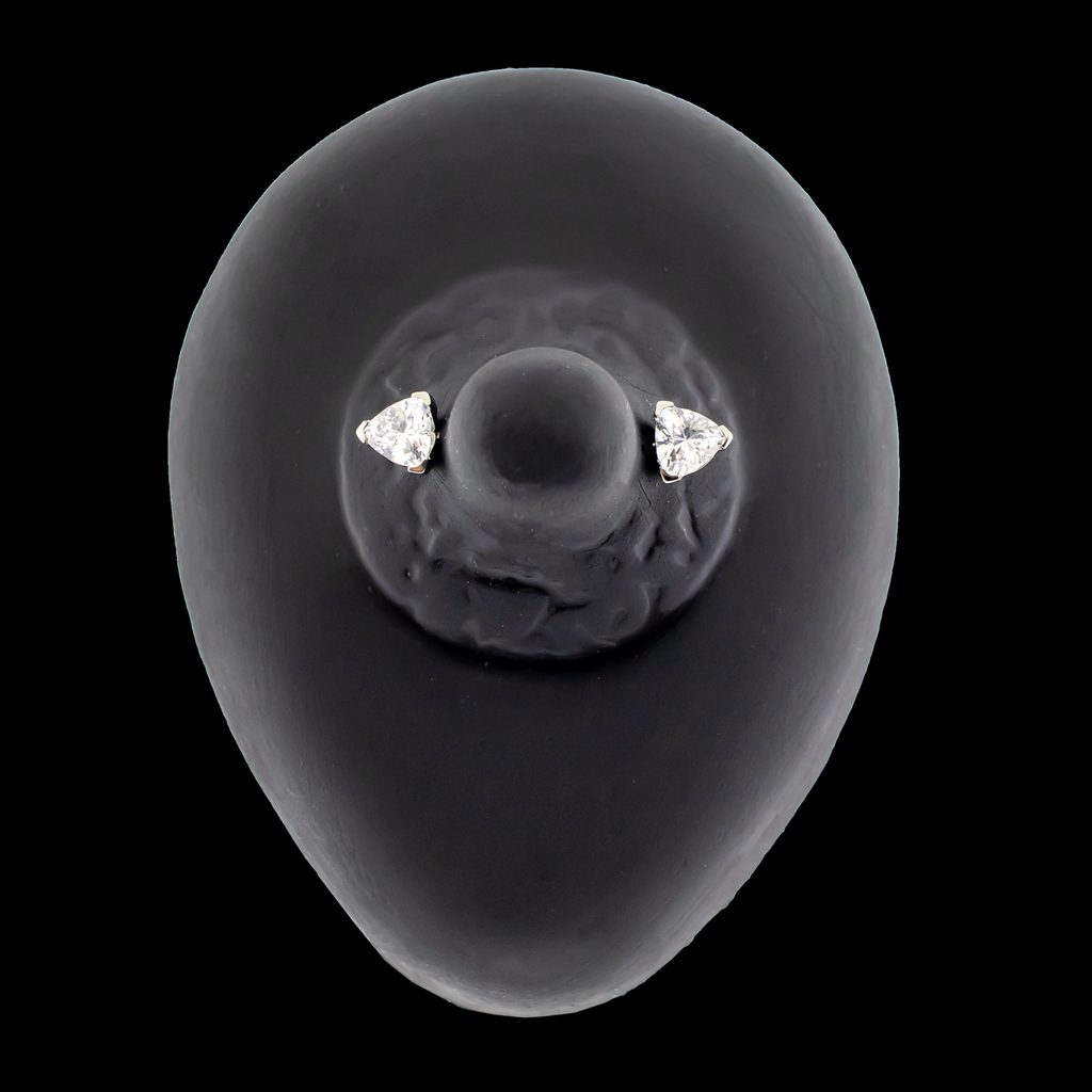 Cairo- Trillion Front Facing Prong Set Low Profile End | Body Jewelry | Wiccan Center