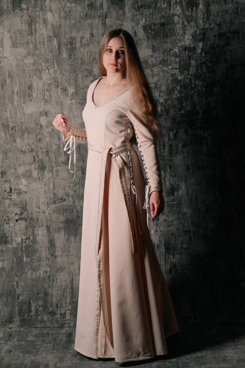 Elegant Lace-Up Blue Dress | dress | Wiccan Center