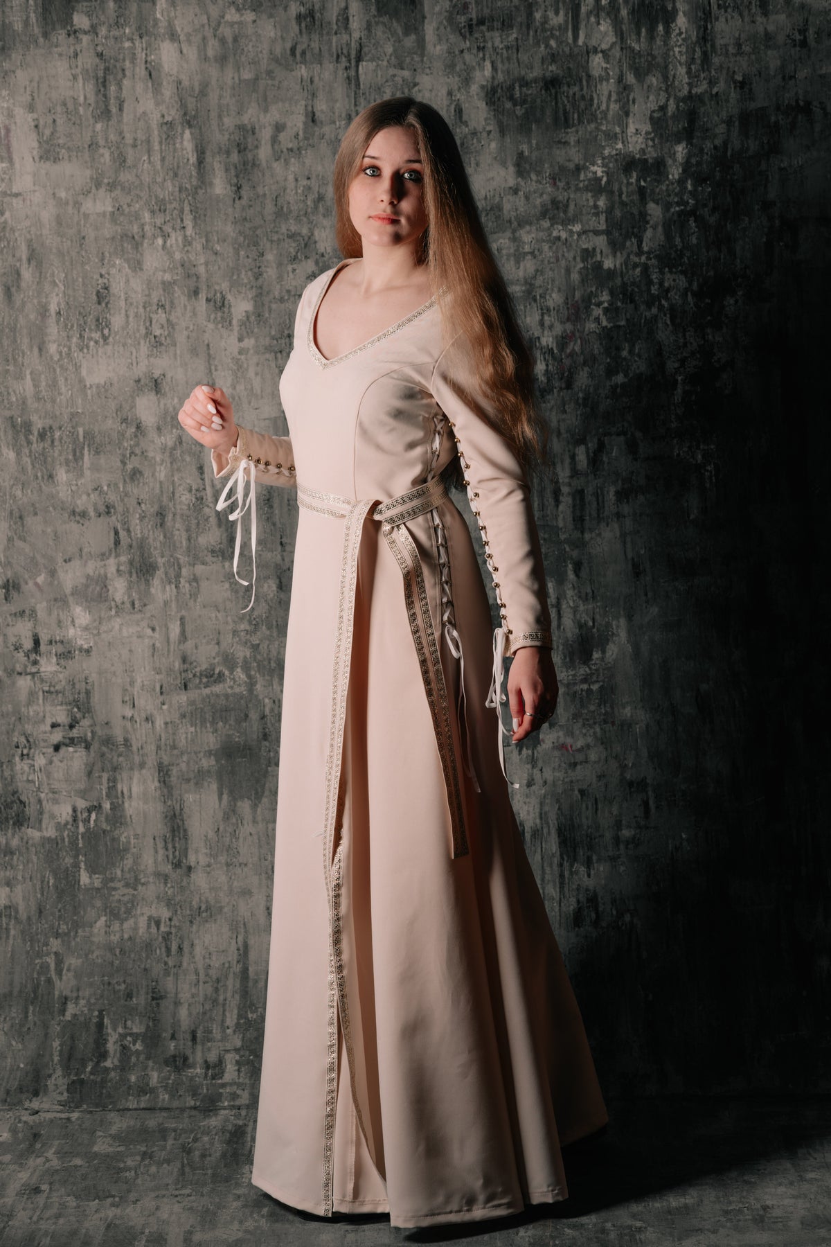 Elegant Lace-Up Blue Dress | dress | Wiccan Center