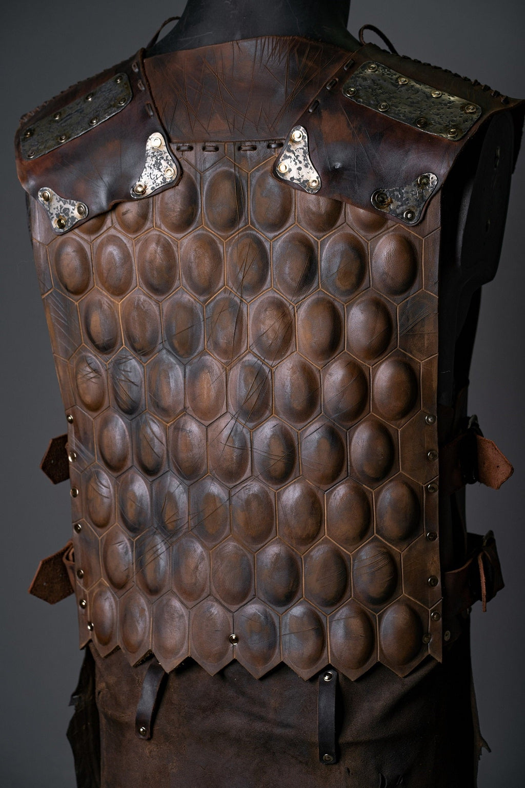 LARP leather cuirass with brass accents | Armor | Wiccan Center
