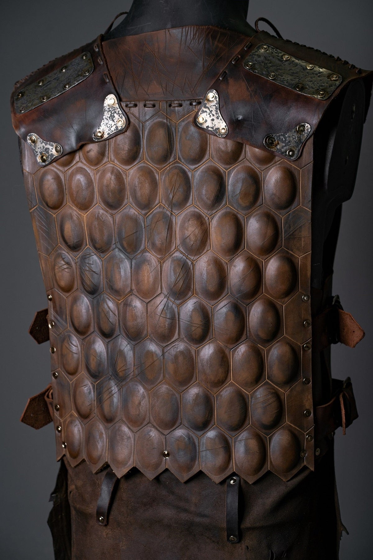 LARP leather cuirass with brass accents | Armor | Wiccan Center