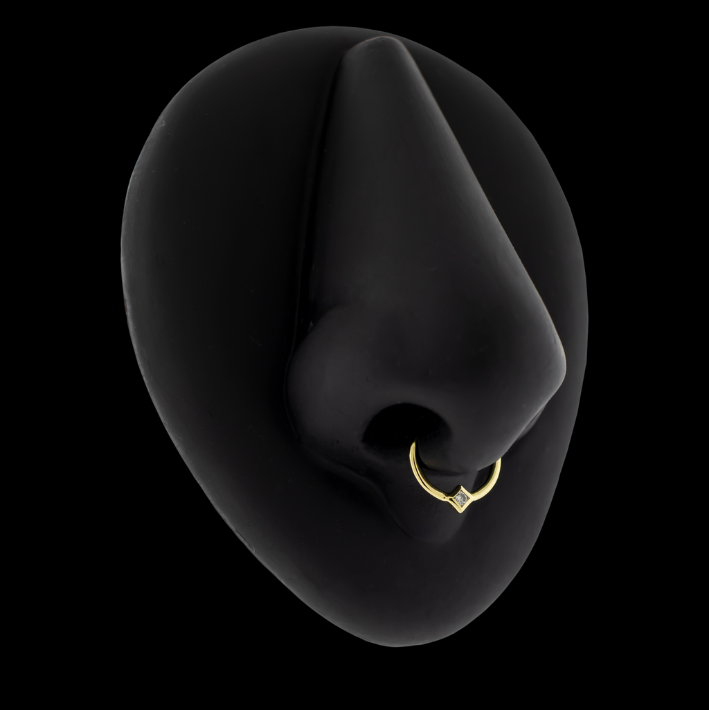 Vera- 14kt Gold Diamond Accent Hinged Ring | Body Jewelry | Wiccan Center
