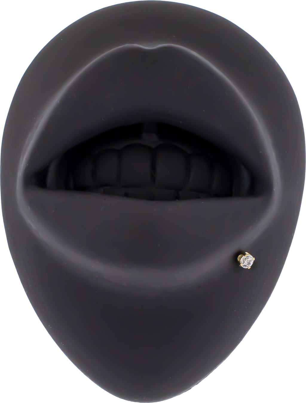 Zarela – 14kt Gold Flat Back Prong-Set Zirconia | Threadless End | Wiccan Center