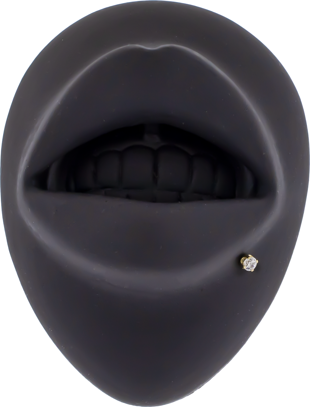 Zarela – 14kt Gold Flat Back Prong-Set Zirconia | Threadless End | Wiccan Center