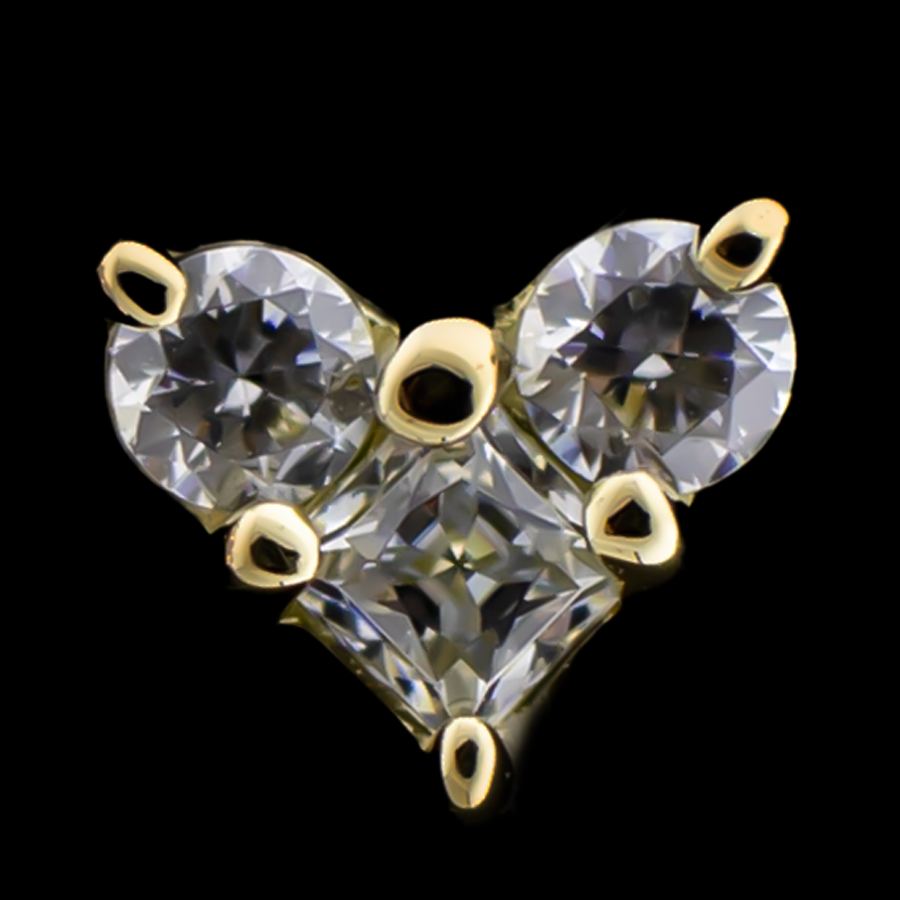 TriLustre 14K Gold Threadless End with Gemstone Cluster | Body Jewelry | Wiccan Center