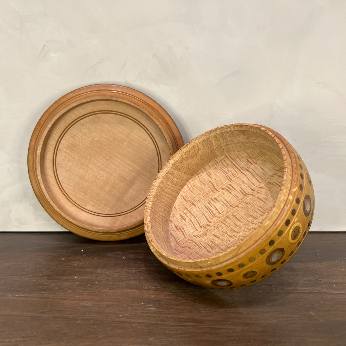 Kalyna Vintage Round Carved Keepsake Box