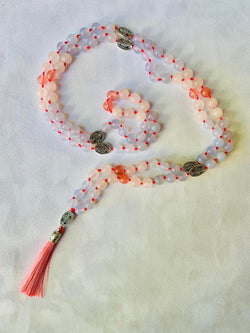Kamala Mala - Delight - Blue Chalcedony, Rose Quartz, Strawberry Quartz | | Wiccan Center