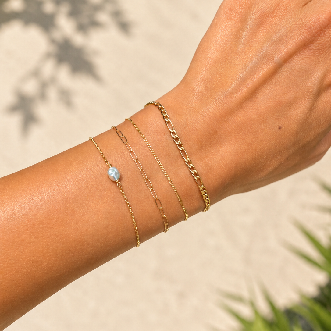 Keshi Pearl Bracelet with Swarovski Clasp