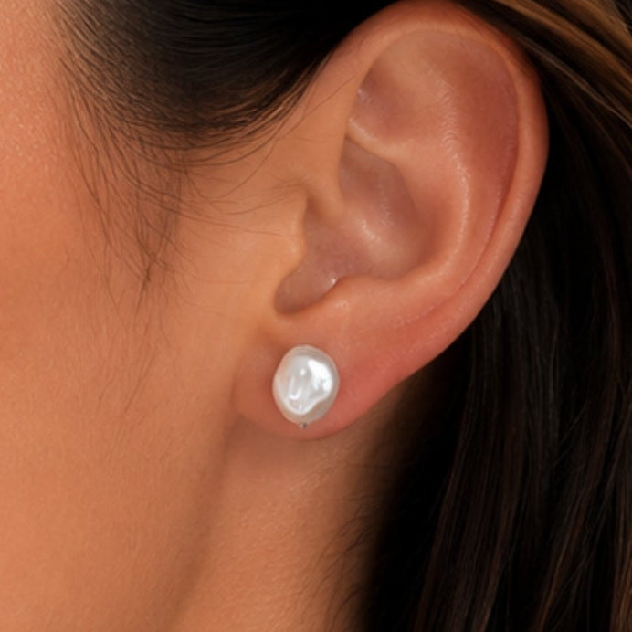 Genuine Pearl Stud Earrings