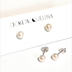 Freshwater pearl button mini stud earrings | Earrings | Wiccan Center
