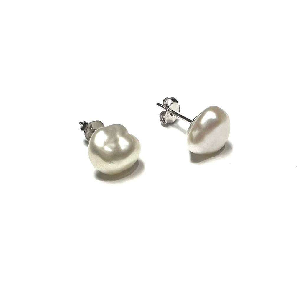 Genuine Pearl Stud Earrings
