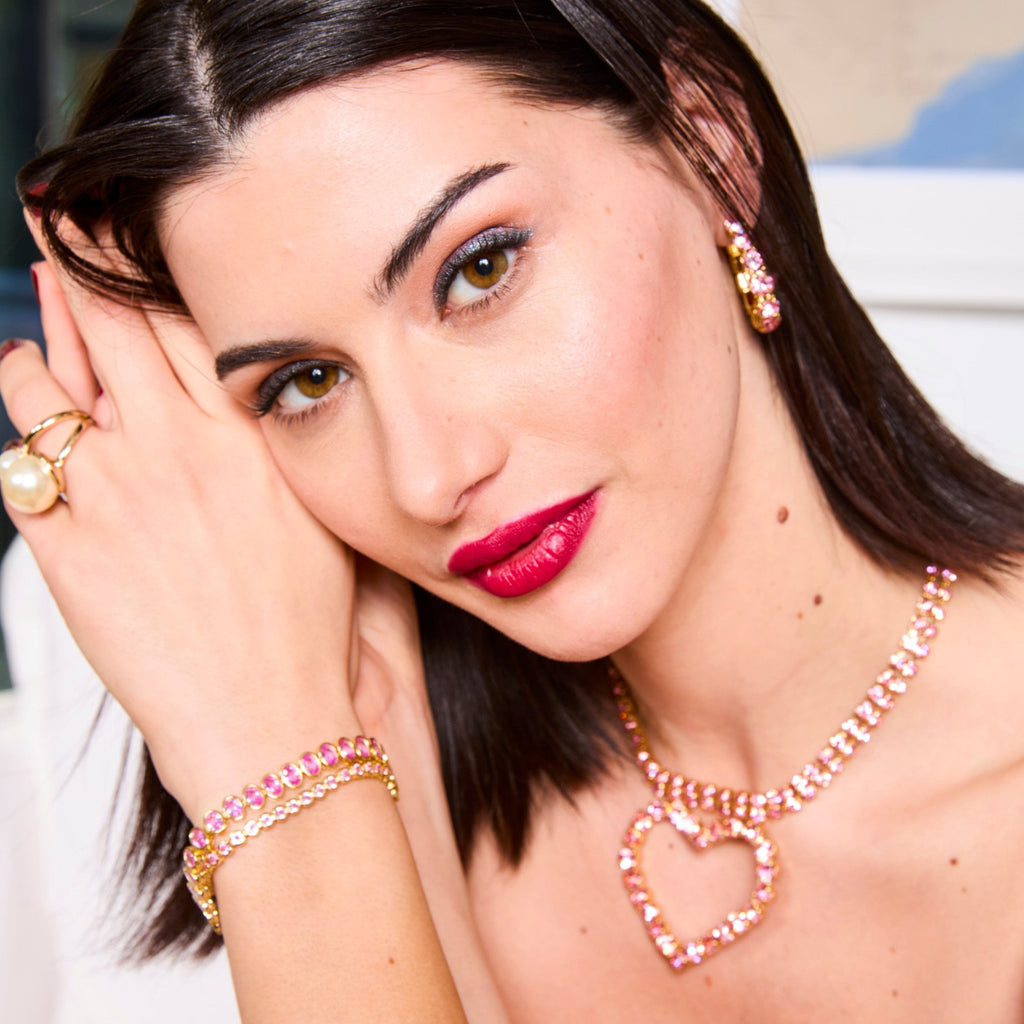 Lulu Pink Heart Necklace