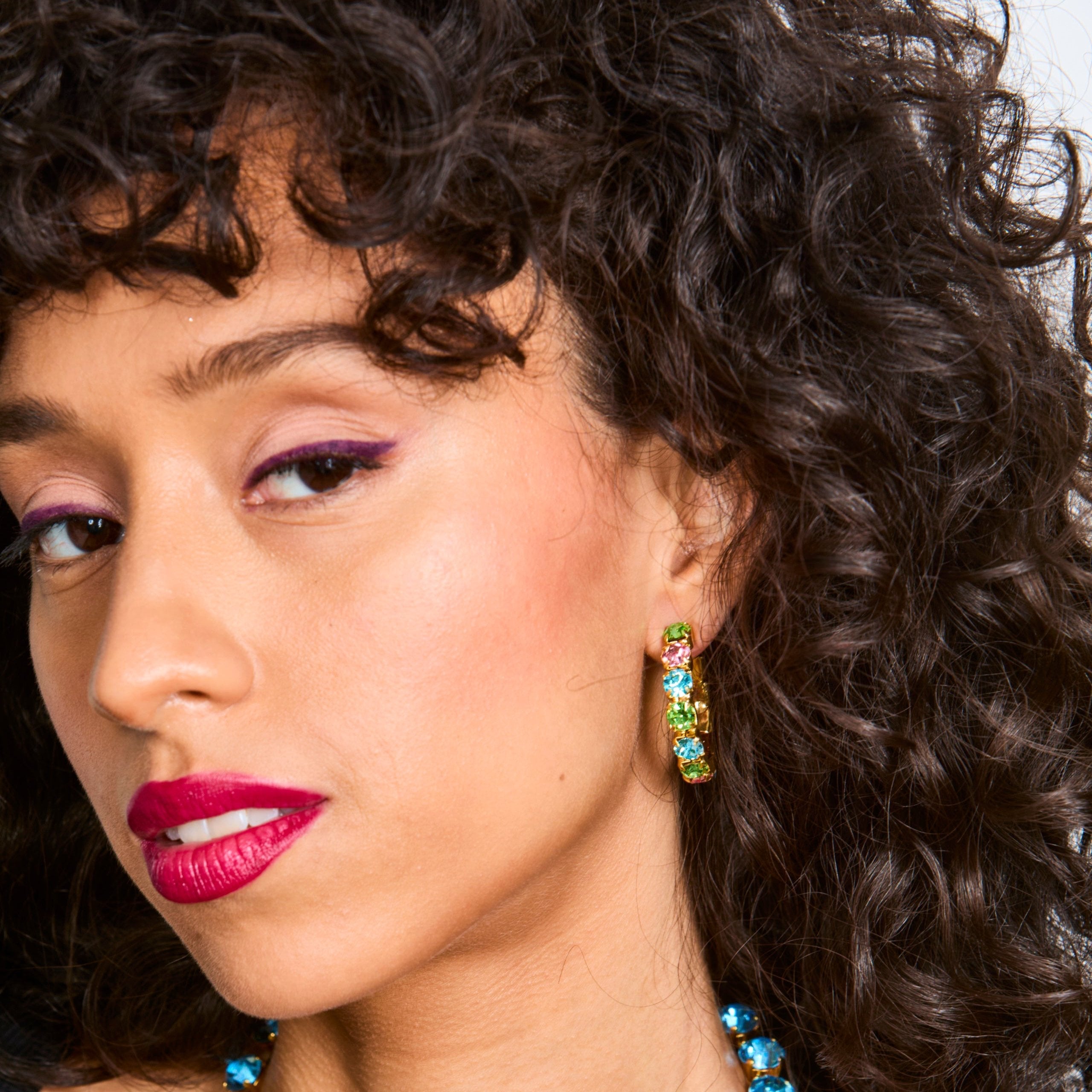 Daphne Multi Crystal Hoops