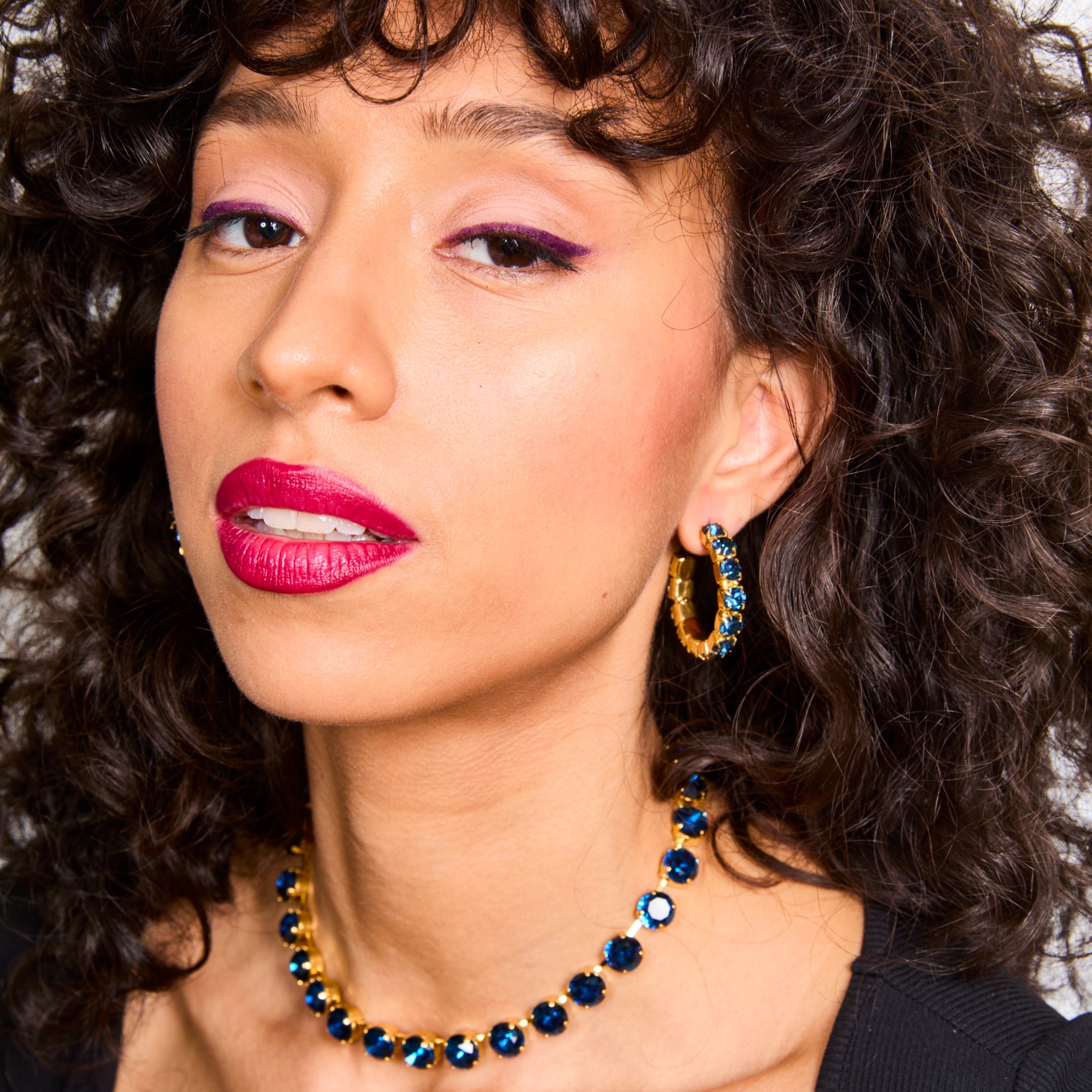 Daphne Dark Blue Crystal Riviera Necklace