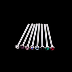 Unbent Nostril Screw / Pins Bezel Set with Premium Crystals | Body Jewelry | Wiccan Center