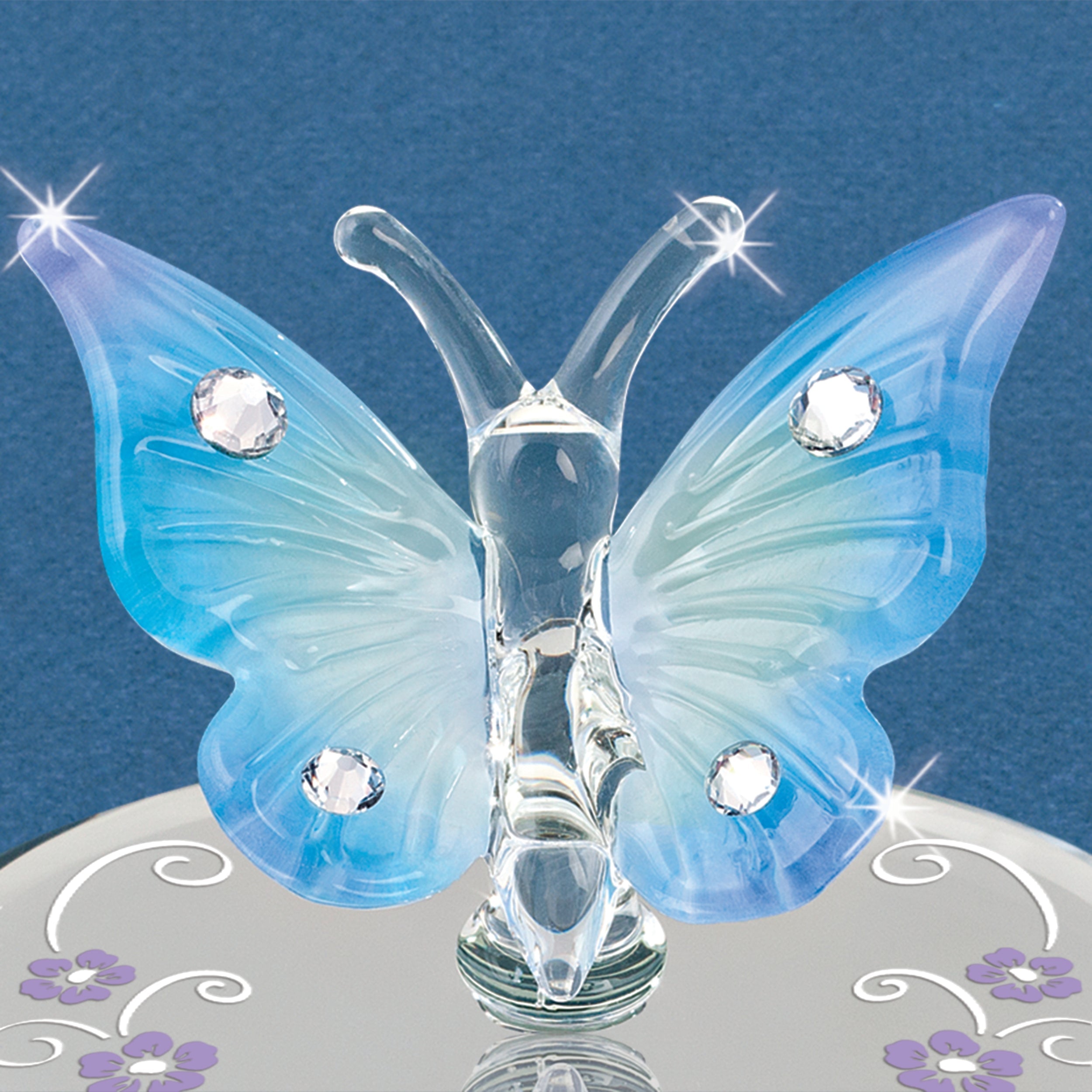 L0 319-B2: Blue Butterfly with Crystals | Figurine | Wiccan Center