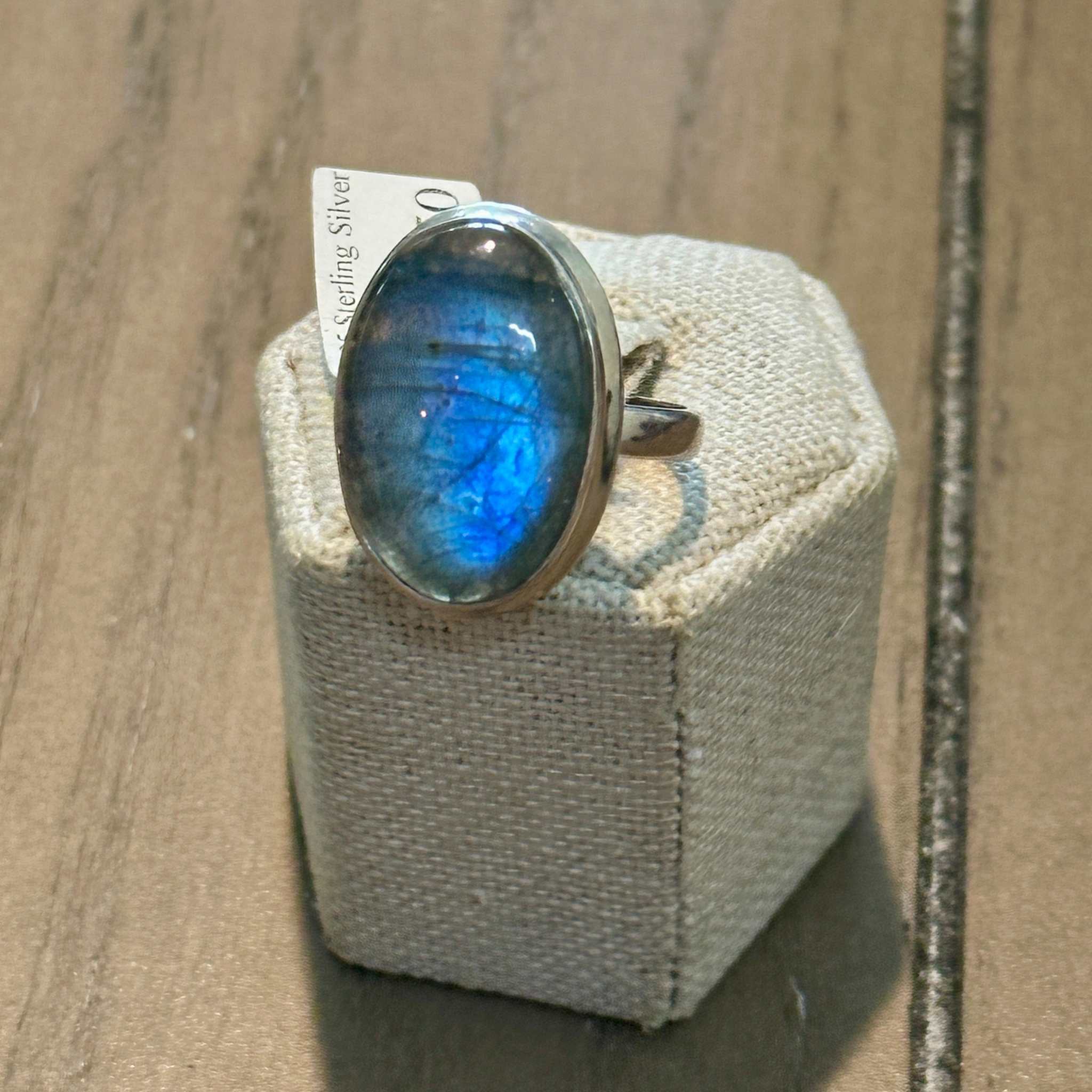 Labradorite Teardrop & Oval Dual-Flash Ring – Sterling Silver – Size 6 & 9 | Rings | Wiccan Center