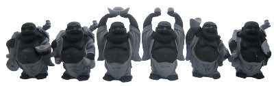 Laughing Buddha 4 Inch Statues (Set of 6 Figurine) - Choose Color | FENG SHUI | Wiccan Center