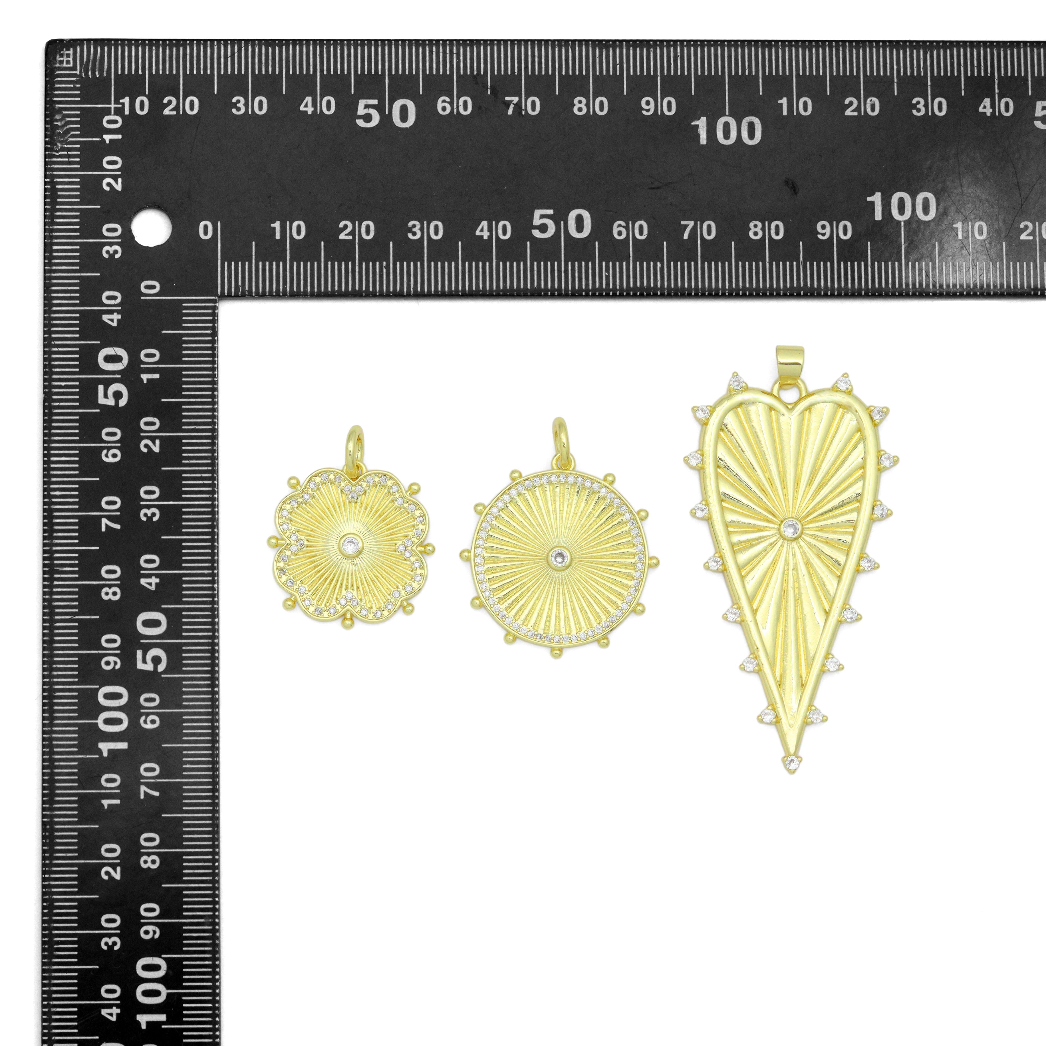 Petal Sunburst, Radiant Cirle, Heartburst Charm Pendant, Sku#LK1293 | Charms | Wiccan Center