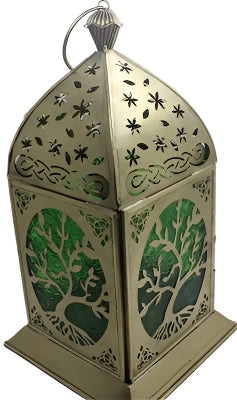 Iron & Glass Moroccan lamp (GOLD/GREEN) Model LM103 | HOME AND GARDEN | Wiccan Center