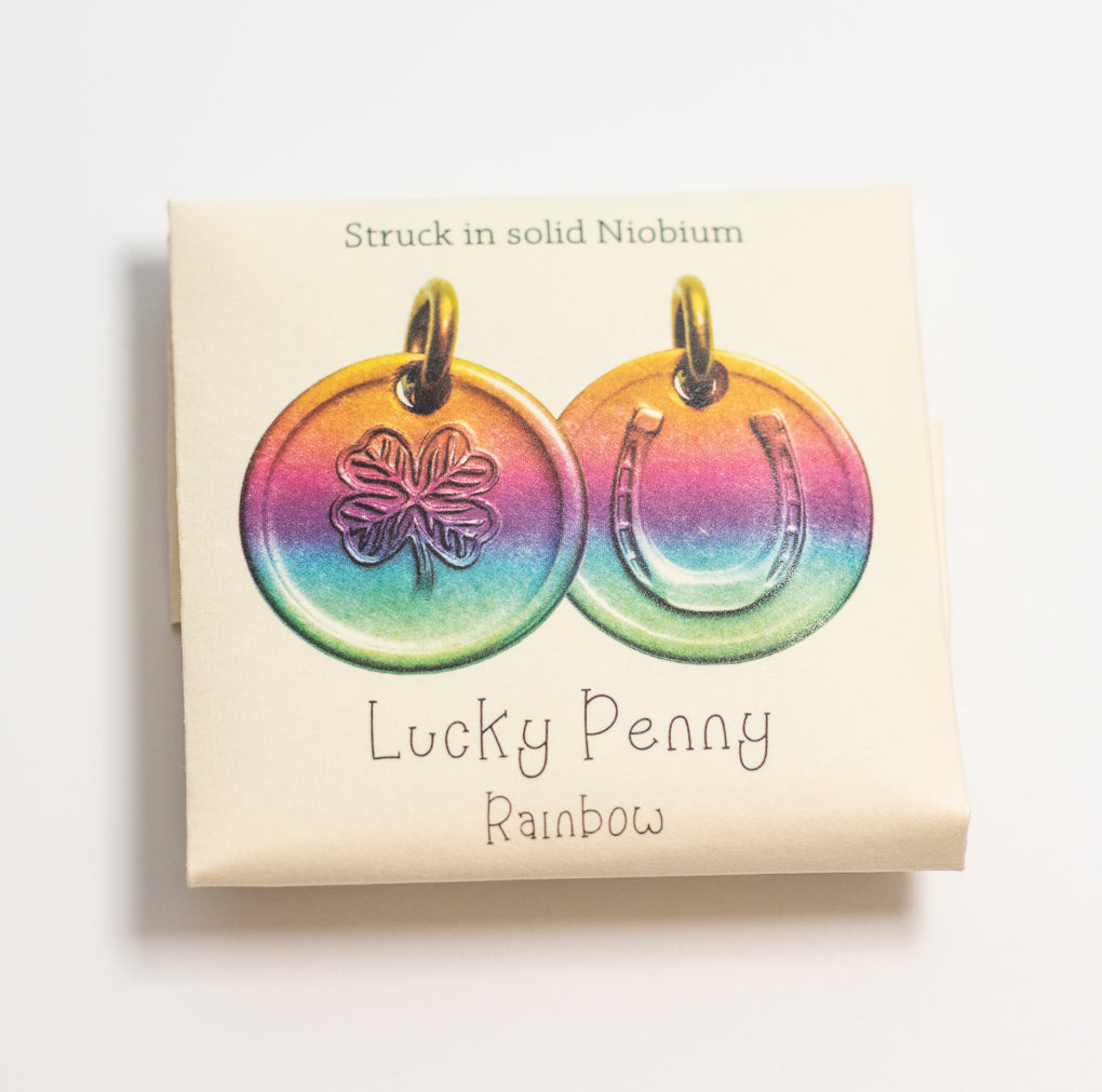 Lucky Rainbow Penny Necklace or Keychain, Niobium | Charms & Pendants | Wiccan Center