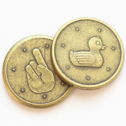 Lucky Duck Coin in Brass | Artwork | Wiccan Center