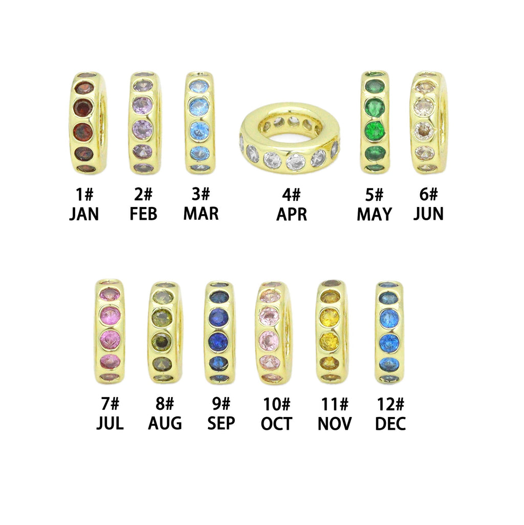 Birthstone Spacer,Spacer for Necklace, birthstone Charm Pendant, Sku#LX977 | Beads | Wiccan Center