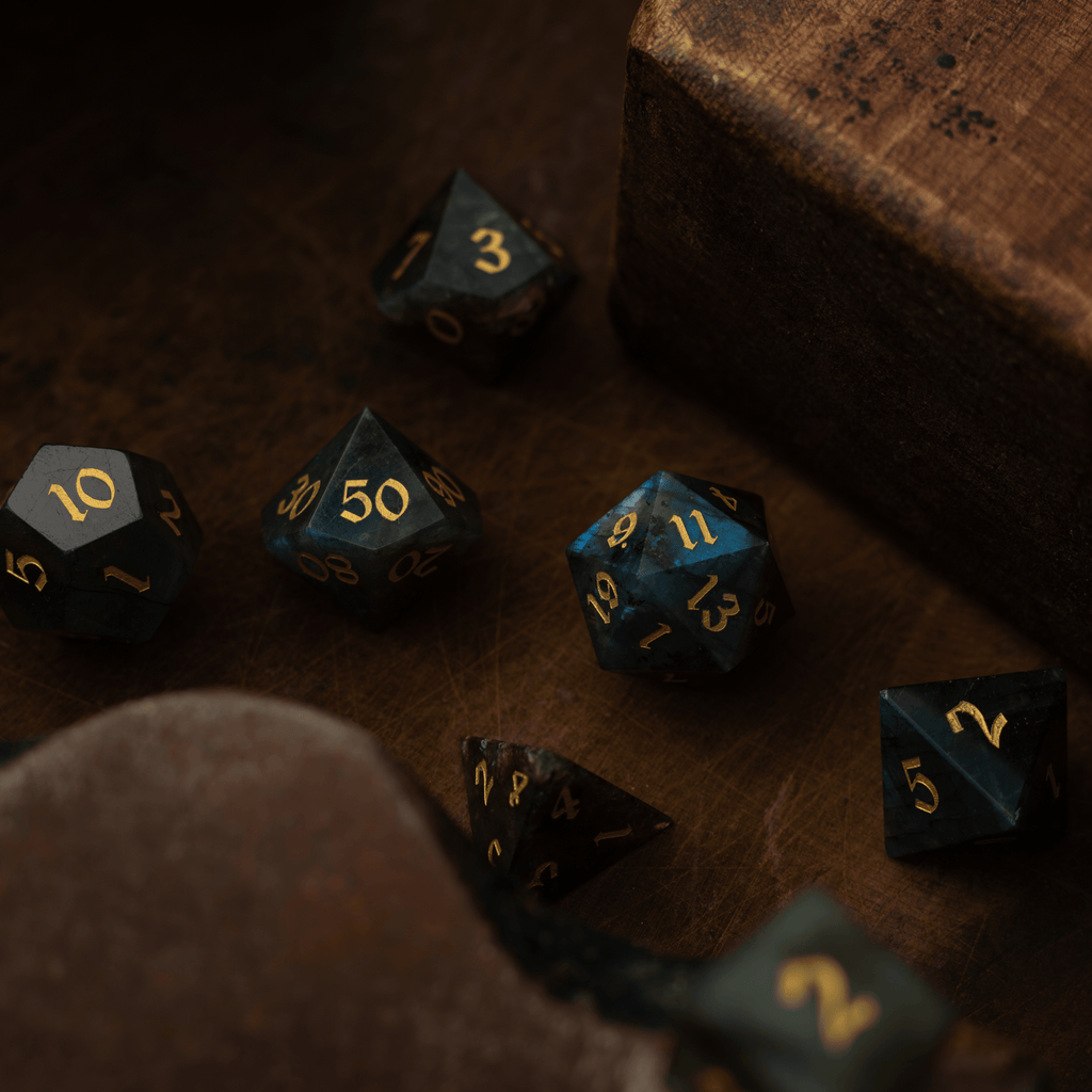 Labradorite Gemstone DND Dice Set | Gemstone Dice | Wiccan Center