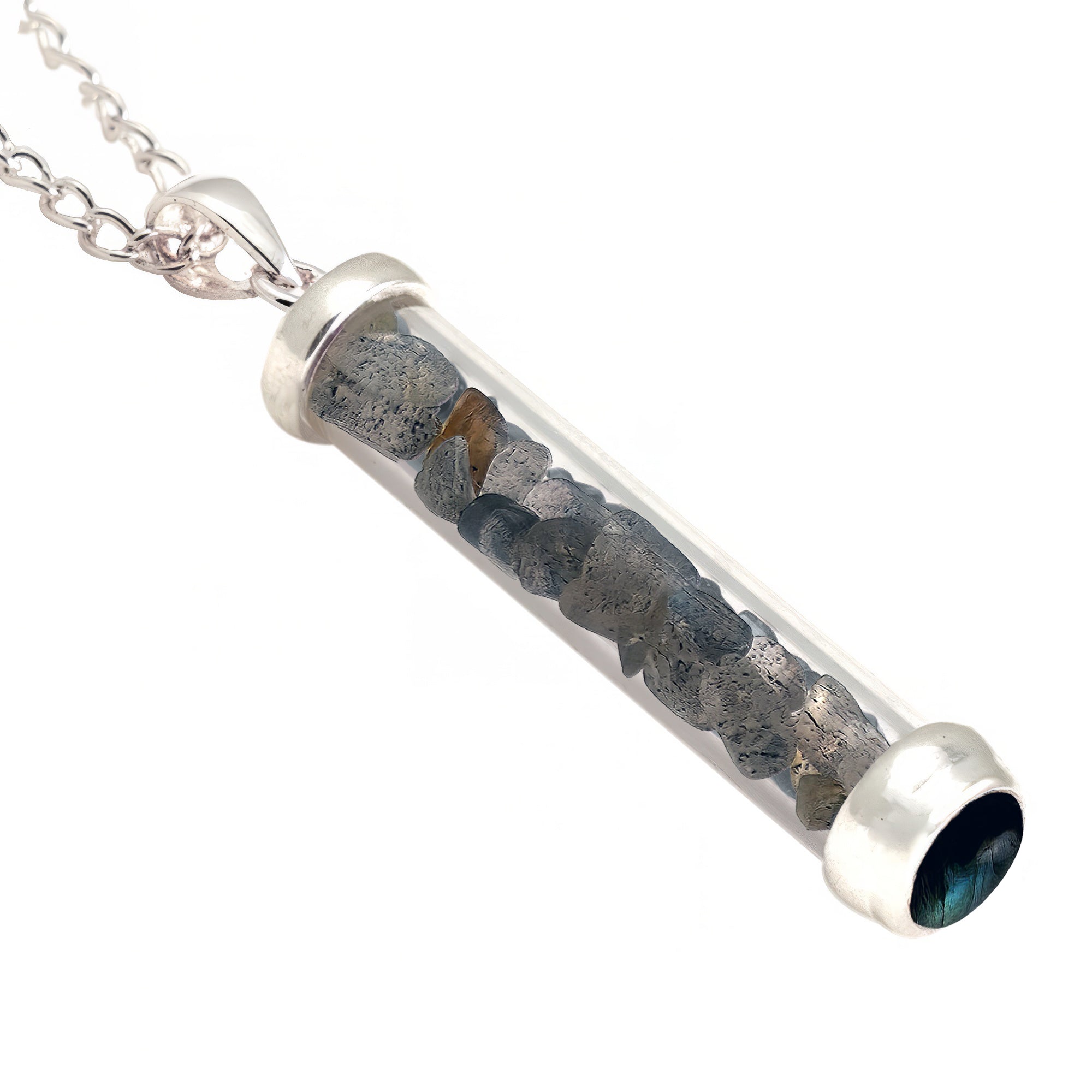 Labradorite Gem Power Vial Pendant for Calm | Gem Power Vials | Wiccan Center