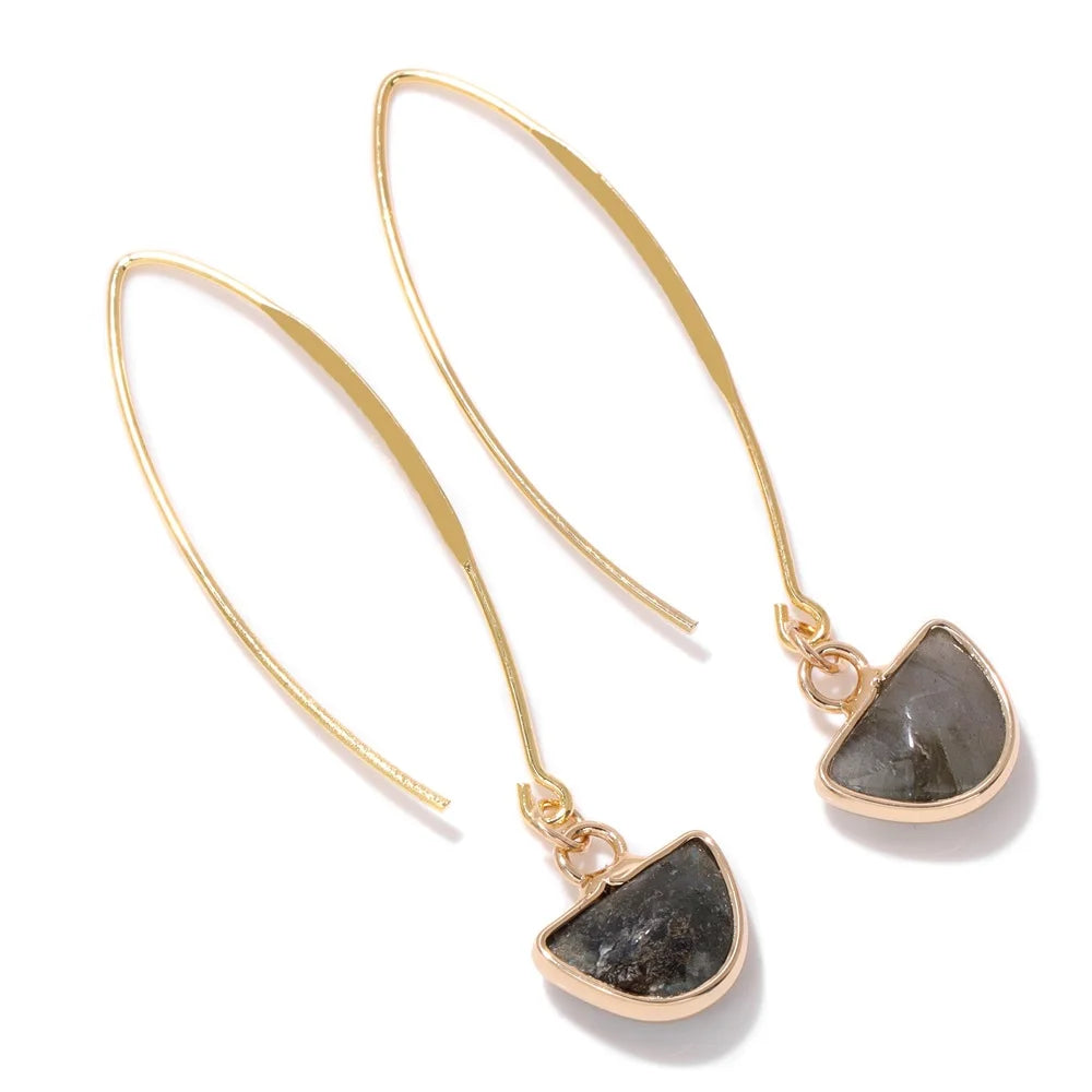 Crystal Faceted Teardrop Gold Earrings | earrings | Wiccan Center