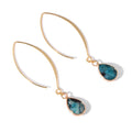 Crystal Faceted Teardrop Gold Earrings | earrings | Wiccan Center