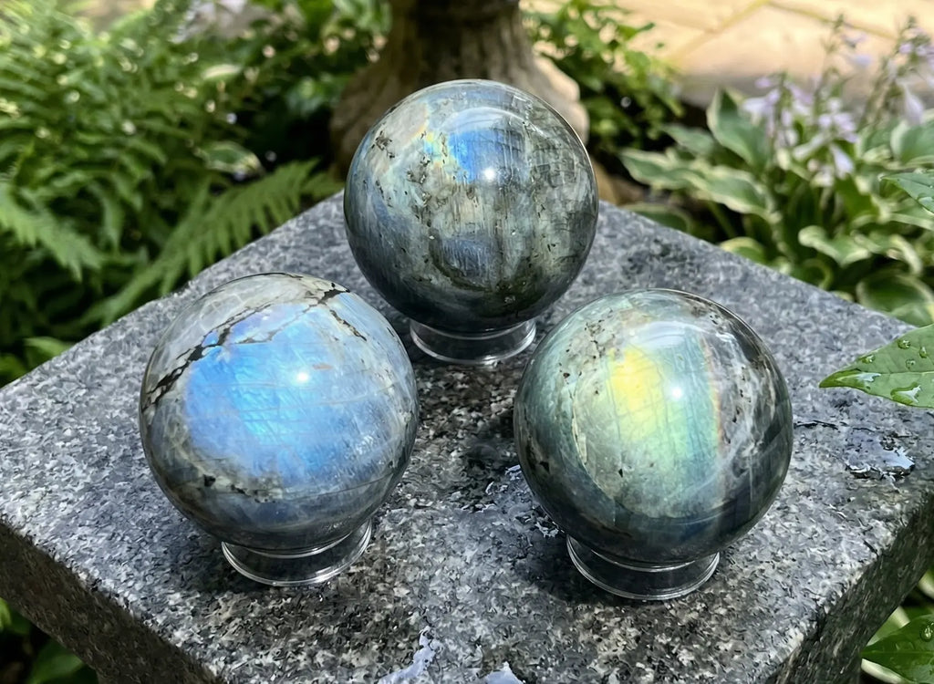 Flashy Labradorite Spheres (50-60mm) Wholesale Carving | Home & Living > Home Decor > Home Accents > Rocks & Geodes | Wiccan Center