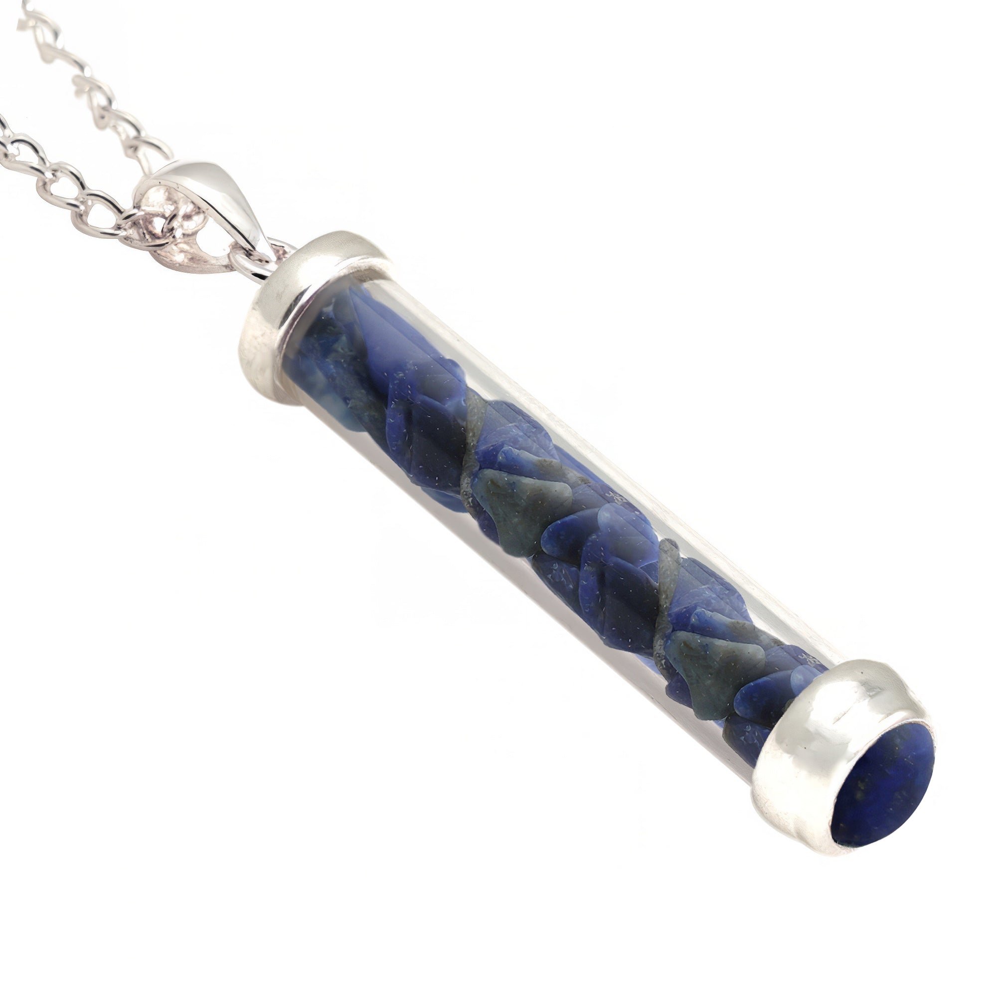 Lapis Gem Power Vial Pendant for Self Awareness | Gem Power Vials | Wiccan Center
