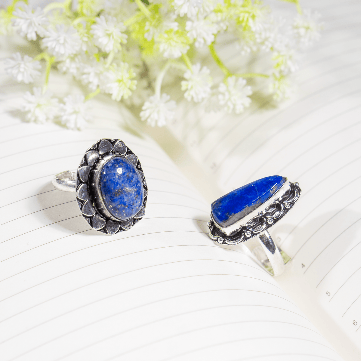 Lapis Lazuli rings – Gemstone rings Natural Crystal Healing Jewelry Collection