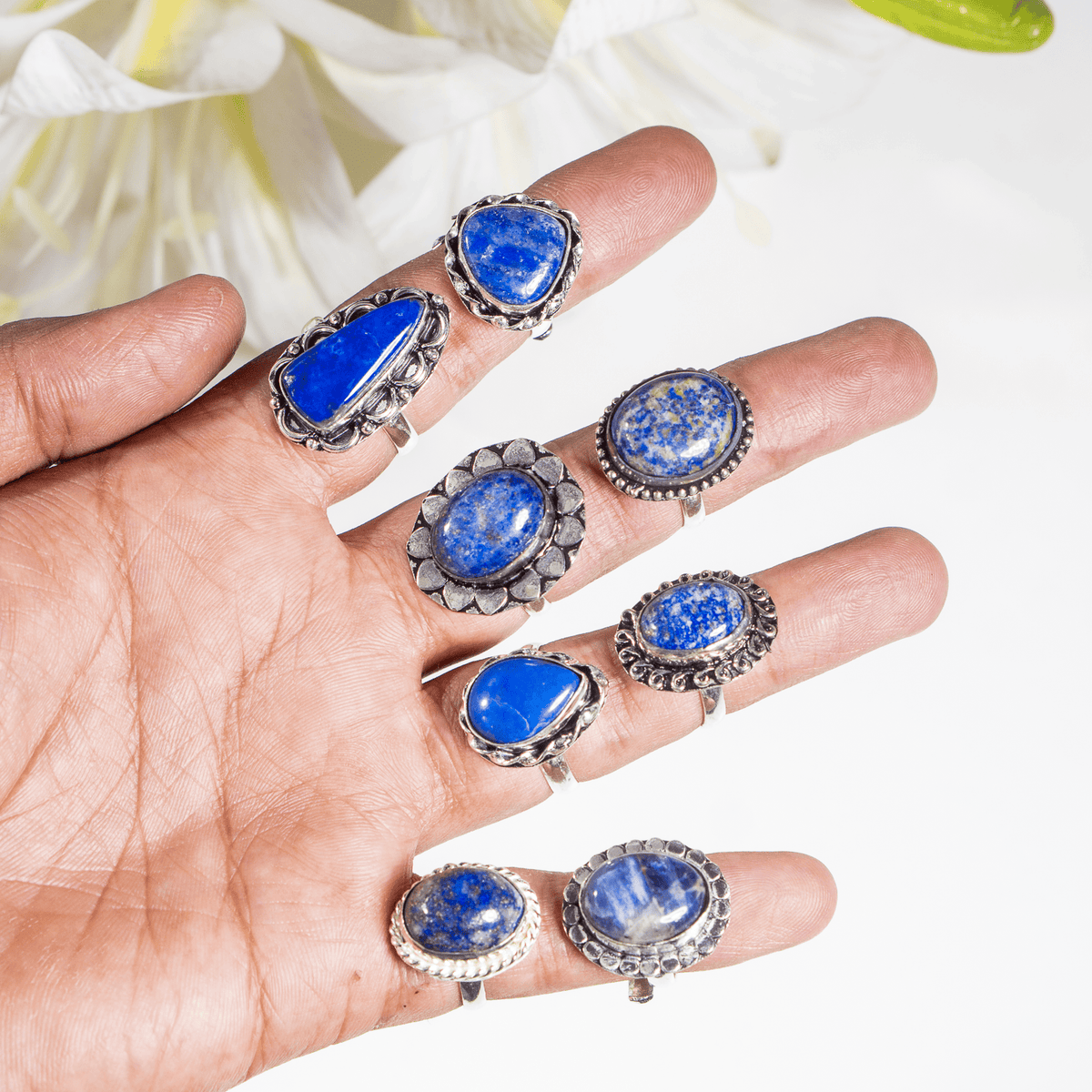 Lapis Lazuli rings – Gemstone rings Natural Crystal Healing Jewelry Collection
