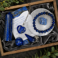 Lapis Lazuli Crystal Gift Set For Emotional Support and Protection, Real Polished Gemstones. | Merkaba & Platonic Solids | Wiccan Center