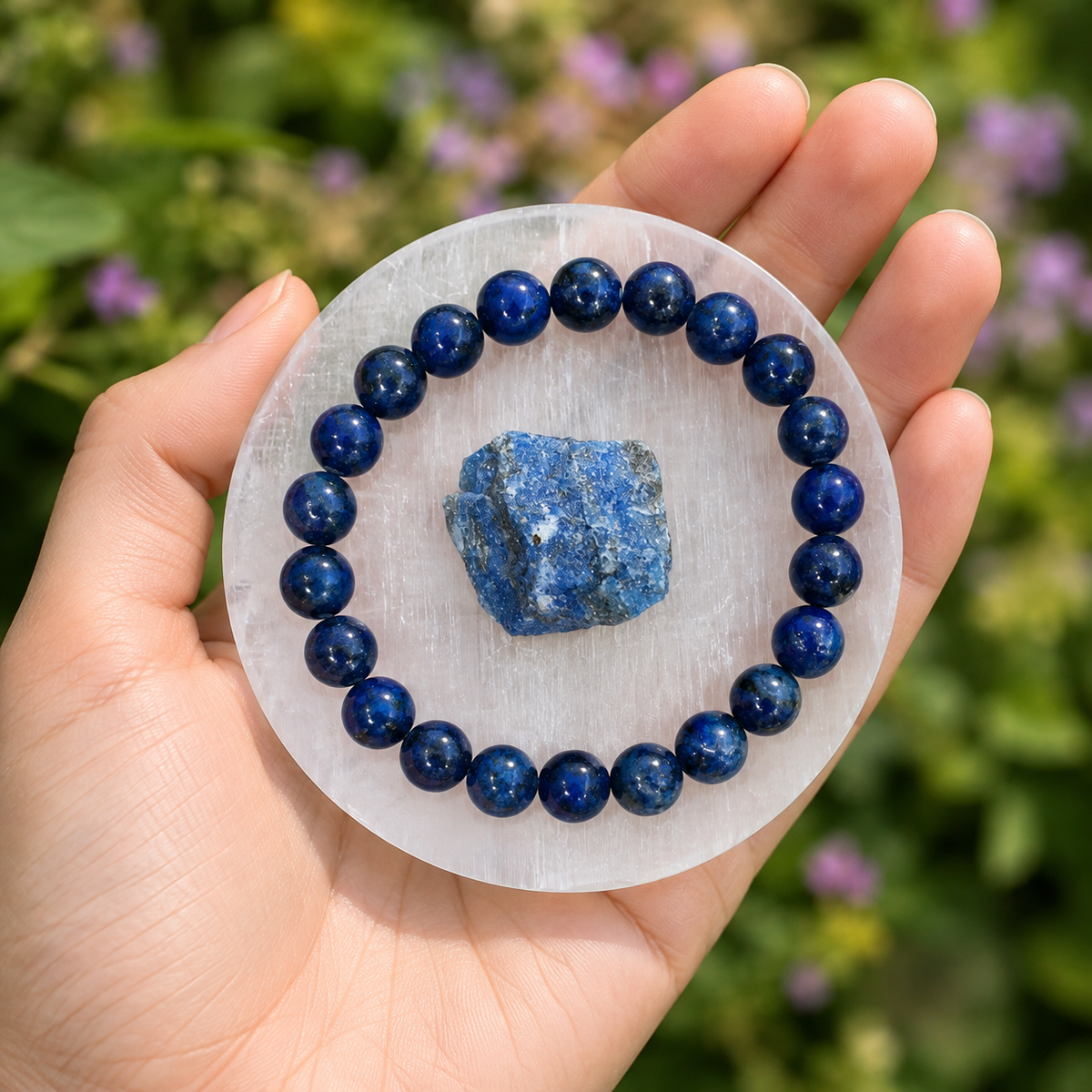 Lapis Lazuli Crystal Gift Set For Emotional Support and Protection, Real Polished Gemstones. | Merkaba & Platonic Solids | Wiccan Center