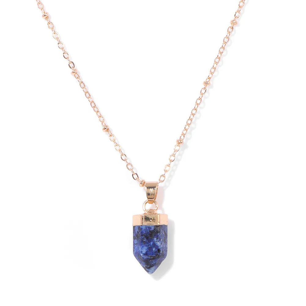Crystal Point Gold Pendant Necklaces | necklace | Wiccan Center