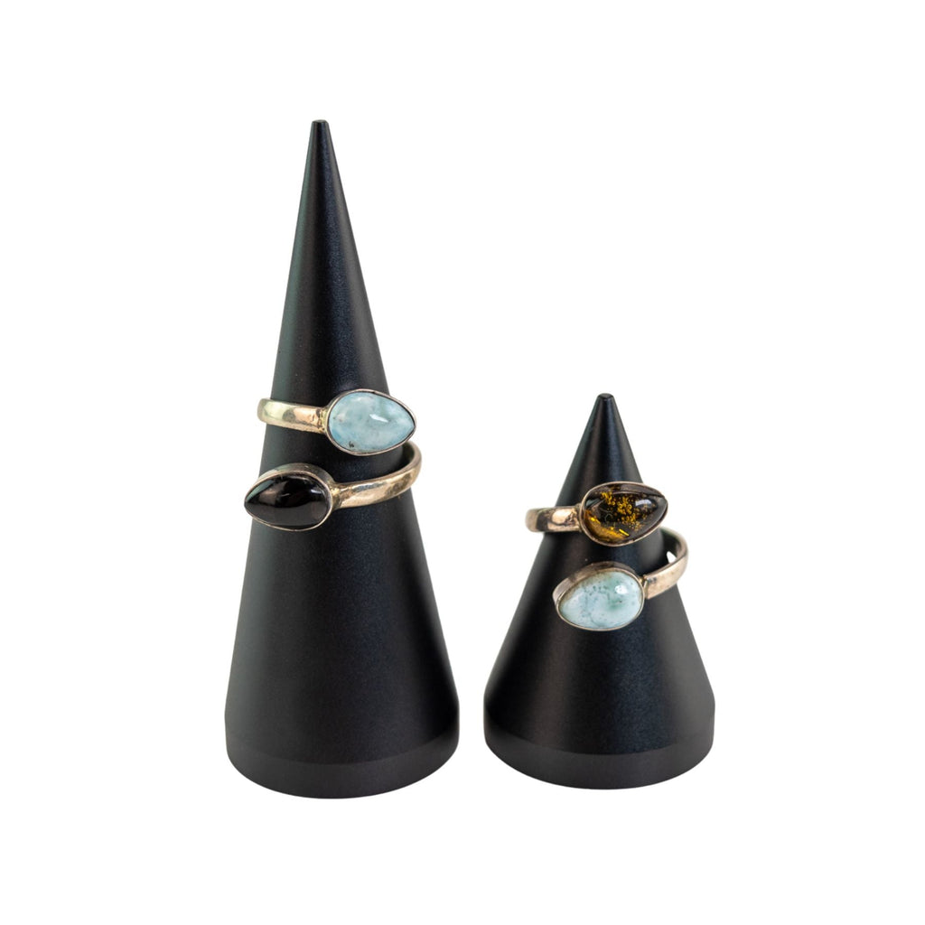 Larimar & Amber Sterling Silver Ring | Rings | Wiccan Center