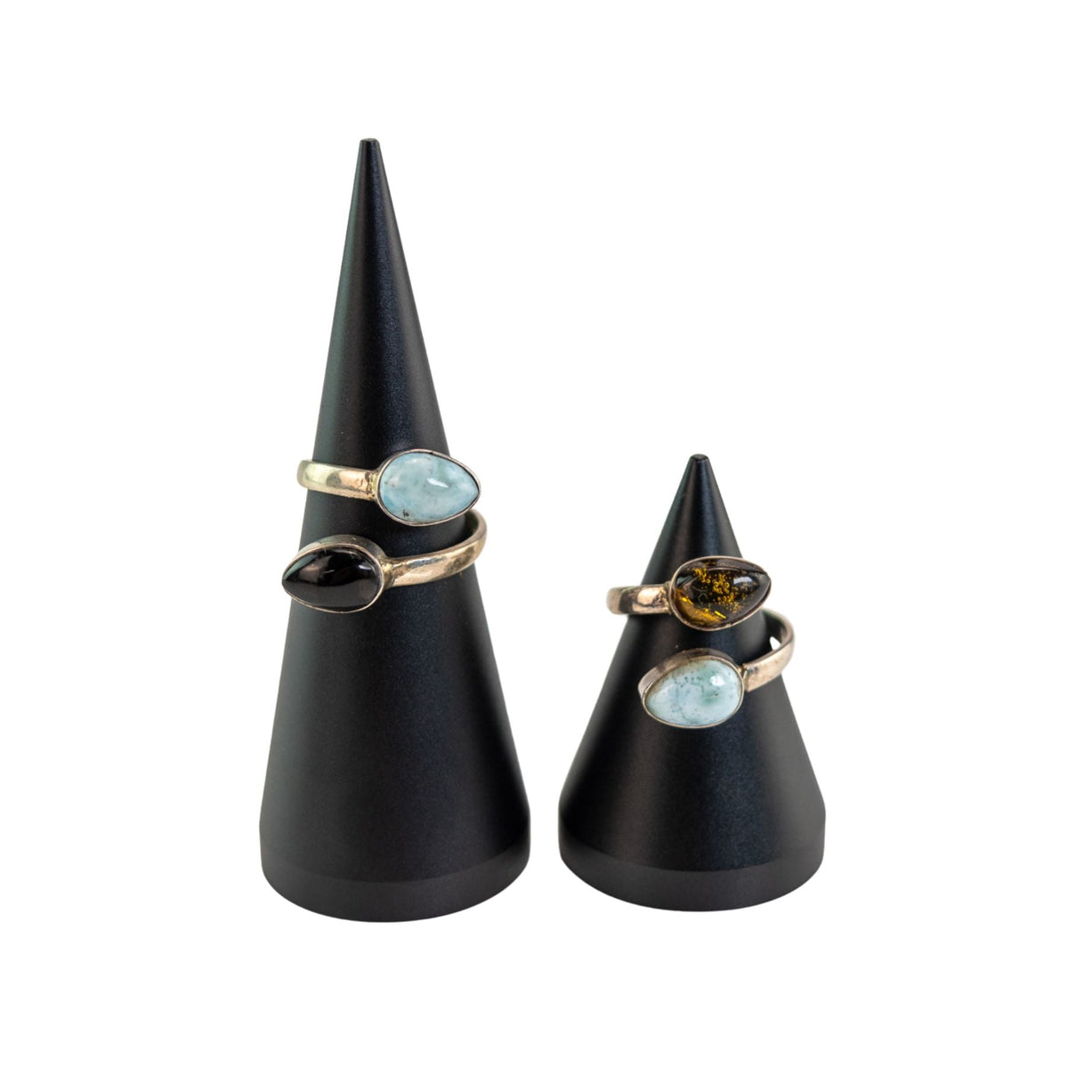 Larimar & Amber Sterling Silver Ring | Rings | Wiccan Center