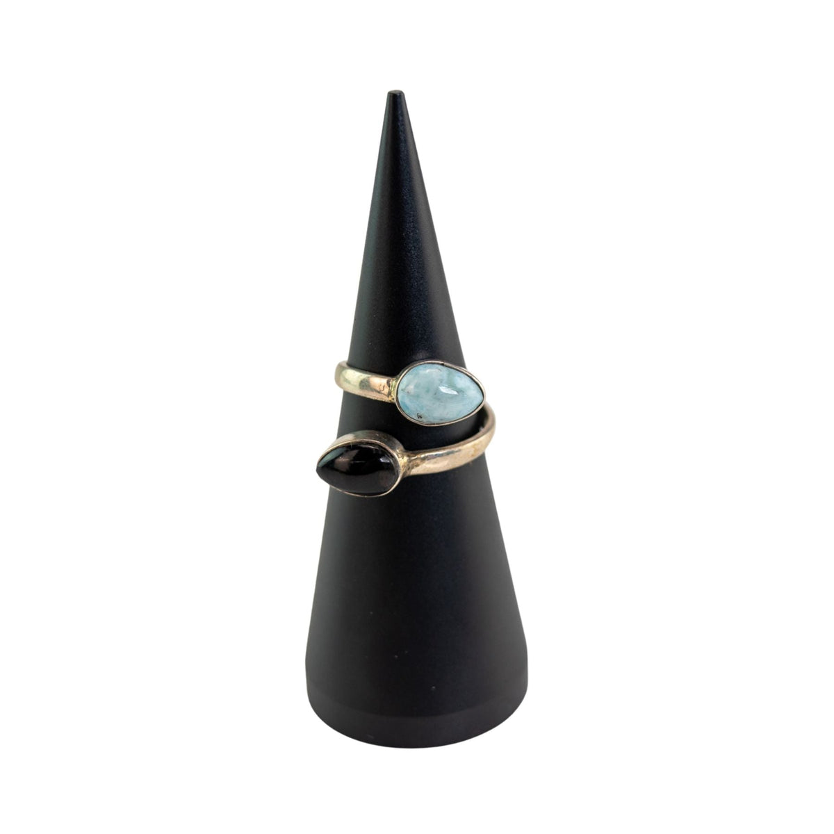 Larimar & Amber Sterling Silver Ring | Rings | Wiccan Center