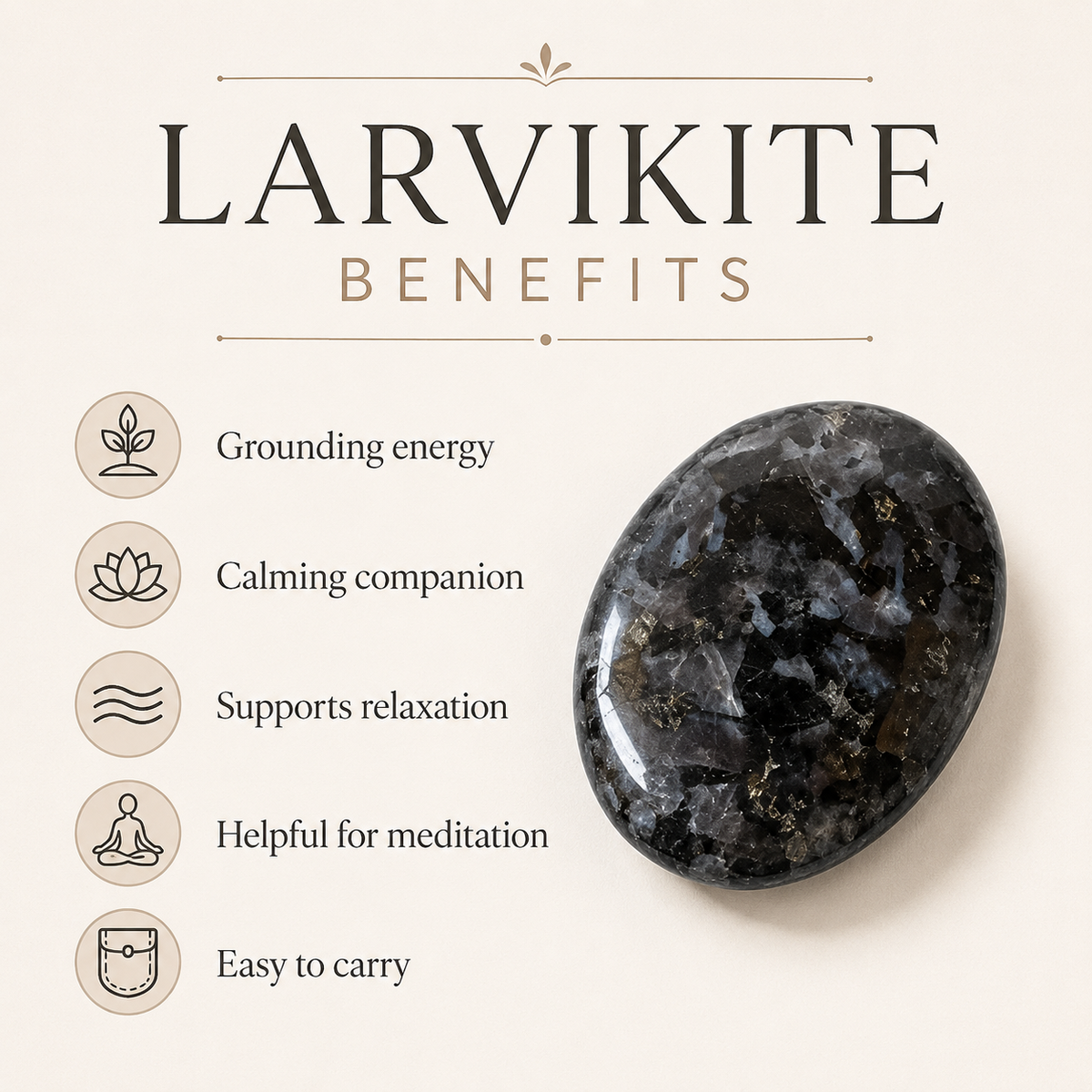 Larvikite Pocket Stones (Breaking Addictions and Clairvoyance )