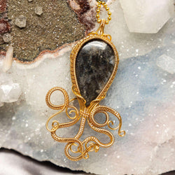 Larvikite Calamari Wire Wrap Pendant | Wire Wraps | Wiccan Center