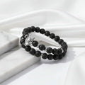 Lava stone bracelet with wolf head Asgard Crafted Grey Wolf Head